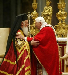 Сослужение папы Бенедикта XVI и Патриарха Варфоломея I. Ватикан, 29 июня 2008 г.