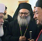 Кардинал Бешара, Патриарх Иоанн (Язиги) и муфтий Ливана Мухаммад Рашид Каббани (справа налево)