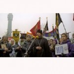 Протесты в Останкино против кощунственного фильма "Последнее искушение Христа".
