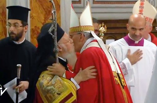 Патриарх Варфоломей на папской мессе