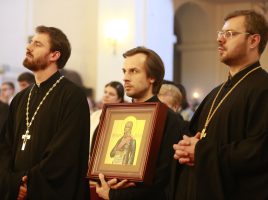 Православное духовенство на освящении костела