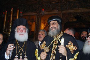 Патриарх Феодор и коптский патриарх Феодор. Каир, 2012 г.